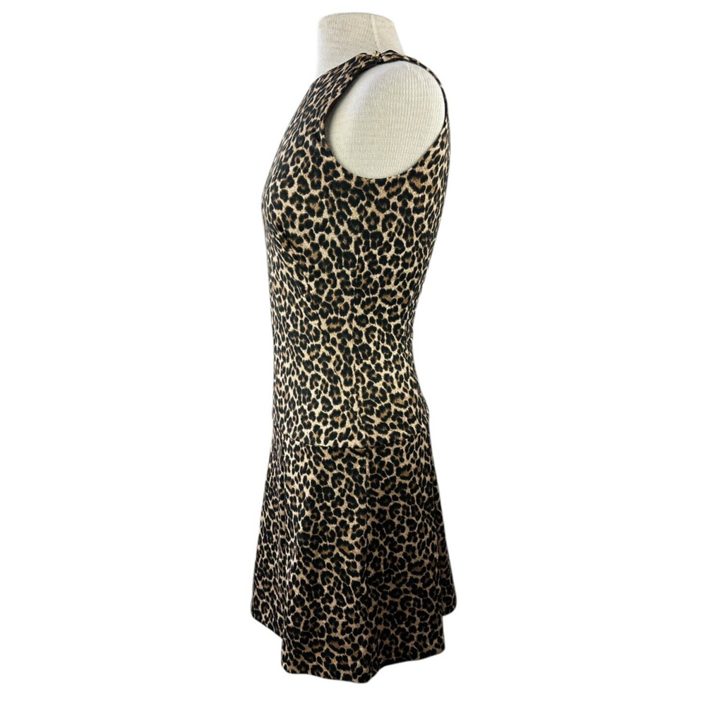Michael Kors Leopard Print Dress Sleeveless Pleated Skirt Zipper Shoulder Size 2 - Picture 10 of 16